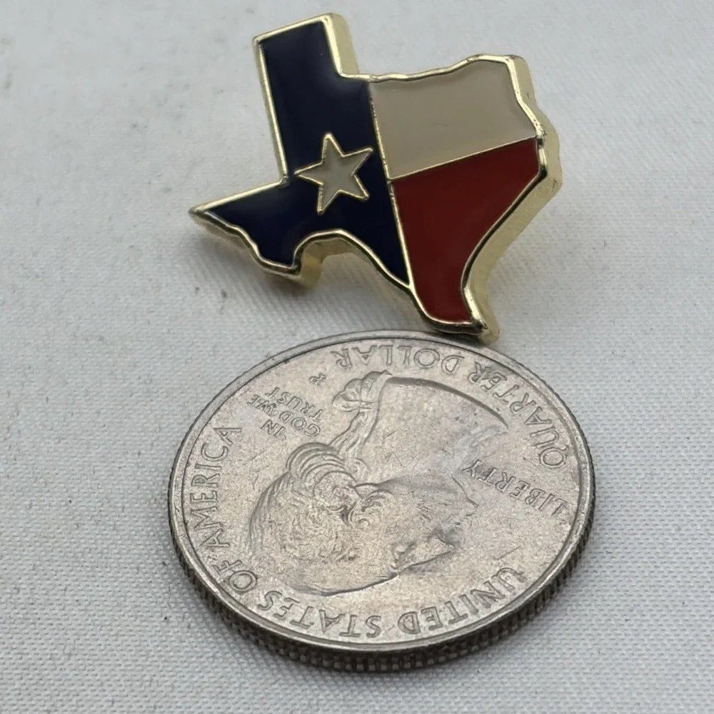 State Of Texas Outline Flag Lone Star State Lapel Hat Pin